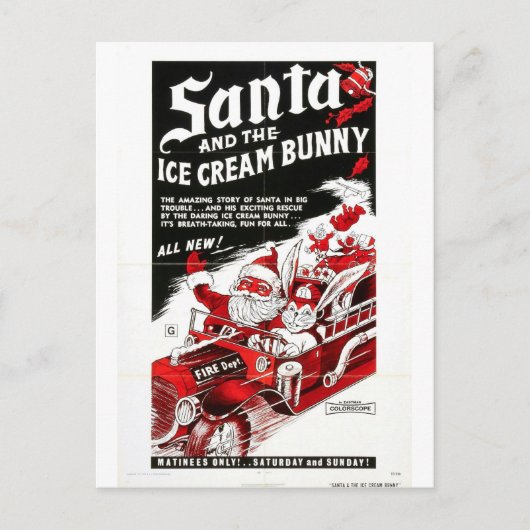 SANTA AND THE ICE CREAM BUNNY BRIEFKAART (Voorkant)