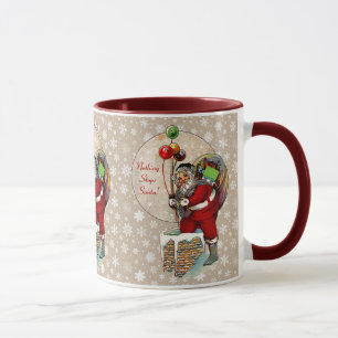Santa and the Narrow Chimney Ceramic Mok