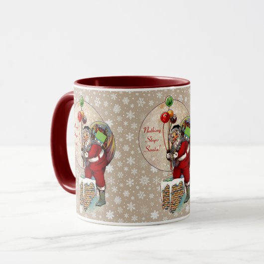 Santa and the Narrow Chimney Ceramic Mok (Voorkant links)