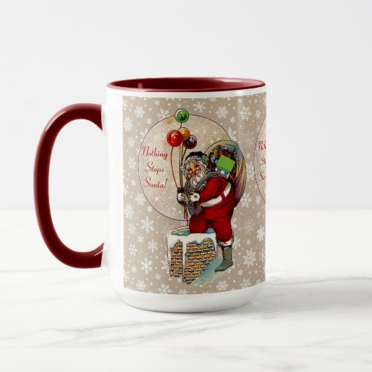 Santa and the Narrow Chimney Ceramic Mok (Links)