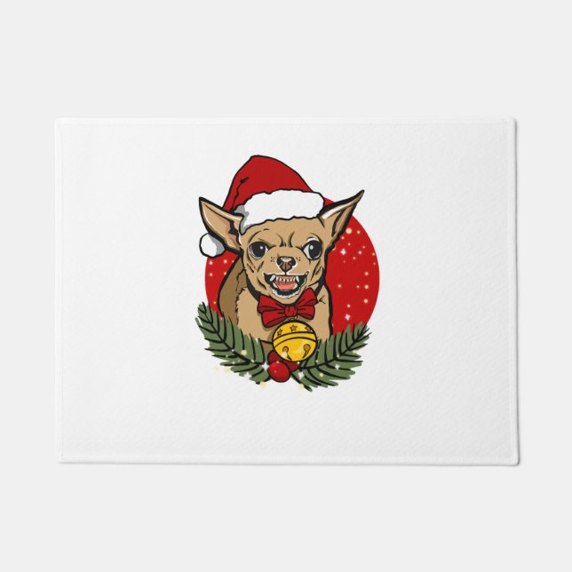 Santa angry chihuahua Kerstmis Classic T-Shirt Deurmat (Voorkant)