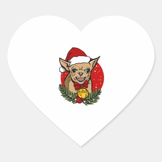 Santa angry chihuahua Kerstmis Classic T-Shirt Hart Sticker (Voorkant)