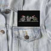 Santa Animals Xmas Silly Racoon Opossum Squirrel Button (Insitu)