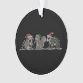 Santa Animals Xmas Silly Racoon Opossum Squirrel Ornament (voorkant)