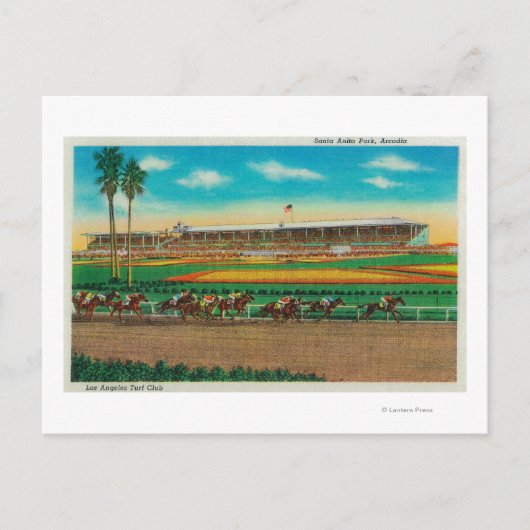 Santa Anita Park Horse Races Arcadia, CA Briefkaart (Voorkant)