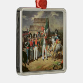 Santa Anna twittert de Spaanse troepen Metalen Ornament (Rechts)