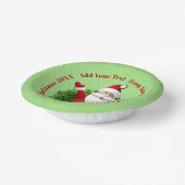 Santa Announing Jouw tekst Name Year Red Green Papieren Kommen (Gebogen)