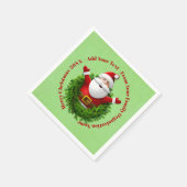 Santa Announing Jouw tekst Name Year Red Green Servet (Hoek)