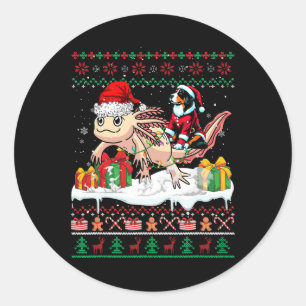 Santa Appenzeller Sennenhund Riding Axolotl Xmas S Ronde Sticker