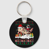 Santa Appenzeller Sennenhund Riding Axolotl Xmas S Sleutelhanger (Voorkant)
