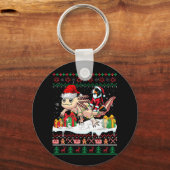 Santa Appenzeller Sennenhund Riding Axolotl Xmas S Sleutelhanger (Voorkant)