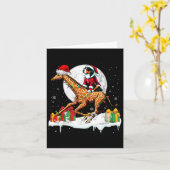 Santa Appenzeller Sennenhund Riding Giraffe Christ Kaart (Gele Bloem)