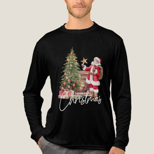 Santa Approved-Merry Christmas Tri-Blend Shirt (Voorkant volledig)