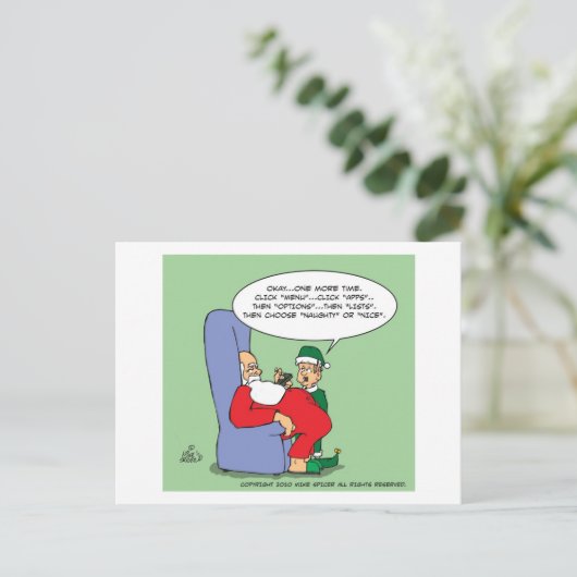 Santa Apps Feestdagenkaart (Staand voorkant)