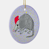 Santa Armadillo Kerstmis Keramisch Ornament (Rechts)