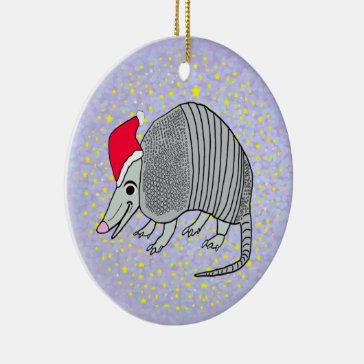 Santa Armadillo Kerstmis Keramisch Ornament (Rechts)