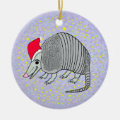Santa Armadillo Kerstmis Keramisch Ornament (Voorkant)