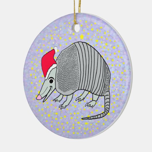 Santa Armadillo Kerstmis Keramisch Ornament (Links)