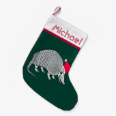 Santa Armadillo Kerstmis Kleine Kerstsok (Voorkant (Hangend))