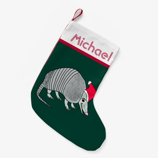 Santa Armadillo Kerstmis Kleine Kerstsok (Voorkant (Hangend))