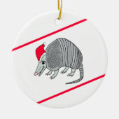 Santa Armadillo Kerstmis (witte achtergrond) Keramisch Ornament (Voorkant)