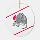Santa Armadillo Kerstmis (witte achtergrond) Keramisch Ornament (Links)