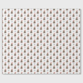 Santa Armadillo met Gift Sneeuwvlok Patroon Cadeaupapier (Vlak)