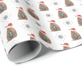 Santa Armadillo met Gift Sneeuwvlok Patroon Cadeaupapier (Rol Hoek)