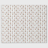 Santa Armadillo Met Kerstboom en Sterren Cadeaupapier (Vlak)