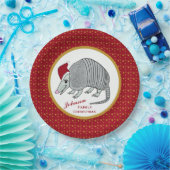 Santa Armadillo Sterren Papieren Bordje (Feest)