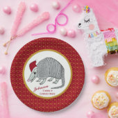 Santa Armadillo Sterren Papieren Bordje (Feest)