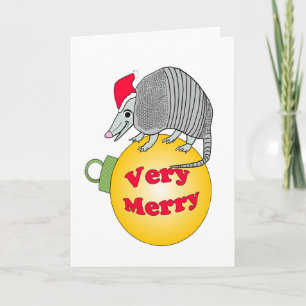 Santa Armadillo Zeer prettige kerstkerst Feestdagen Kaart
