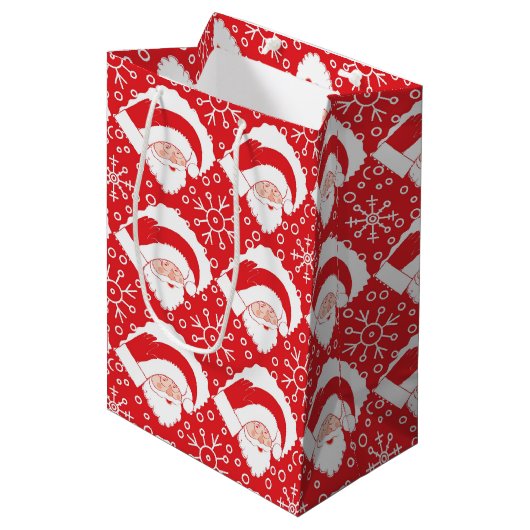Santa Art Gift Bag Medium Cadeauzakje (Voorkant Gekanteld)