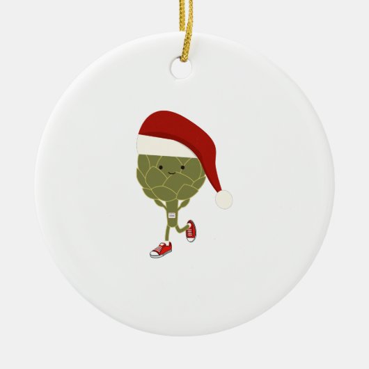 Santa Artichoke Runner Keramisch Ornament (Voorkant)