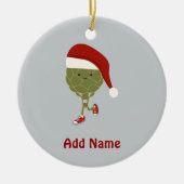 Santa Artichoke Runner Keramisch Ornament (Voorkant)