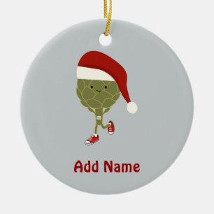 Santa Artichoke Runner Keramisch Ornament