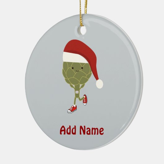 Santa Artichoke Runner Keramisch Ornament (Links)