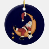 Santa Asleep op de Maan Keepsake Ornament (Achterkant)