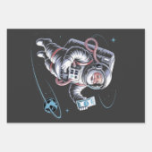 Santa Astronaut with Spacesuit Festive Christmas Inpakpapier Vel (Voorkant)