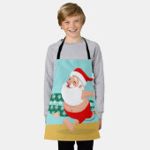 Santa at beach cartoon schort (Gedragen)