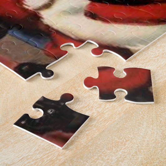 Santa at Chimney met Puppy , Retro Legpuzzel (Zijkant)