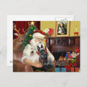 Santa At Home - Schotse Terriers (twee) - Santa Feestdagenkaart (Voorkant / Achterkant)