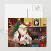 Santa At Home - West Highland Terrier 5 Feestdagenkaart (Voorkant / Achterkant)