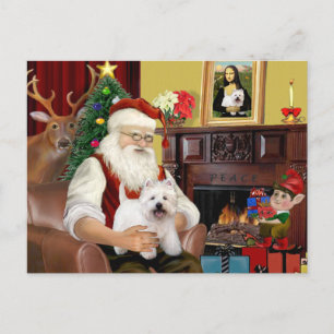 Santa At Home - West Highland Terrier 5 Feestdagenkaart