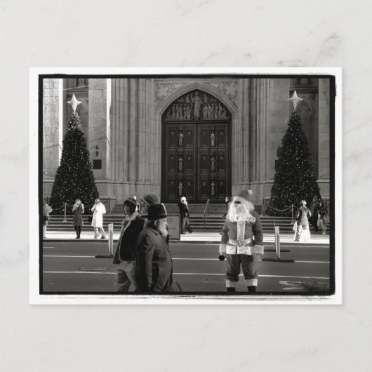 Santa at St. Patrick's Cathedral Postcard Feestdagenkaart (Voorkant)
