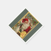 Santa at the Window with Bag of Toys Servetten (Hoek)