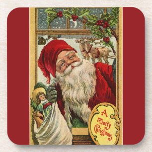 Santa at the Window with Toys Onderzetter