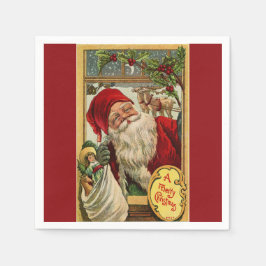 Santa at the Window with Toys Paper Napkin Servetten