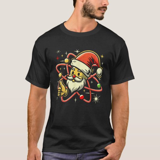 Santa Atom Kerstmis duimt straling nucleaire f T-shirt (Voorkant)