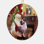 Santa - Aussie Shepherd 1 Keramisch Ornament (Links)